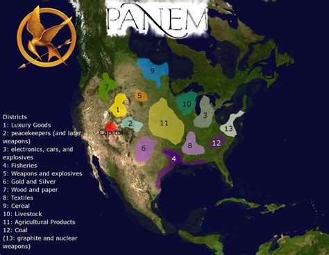 History of MAP Map of Hunger Games Districts Image